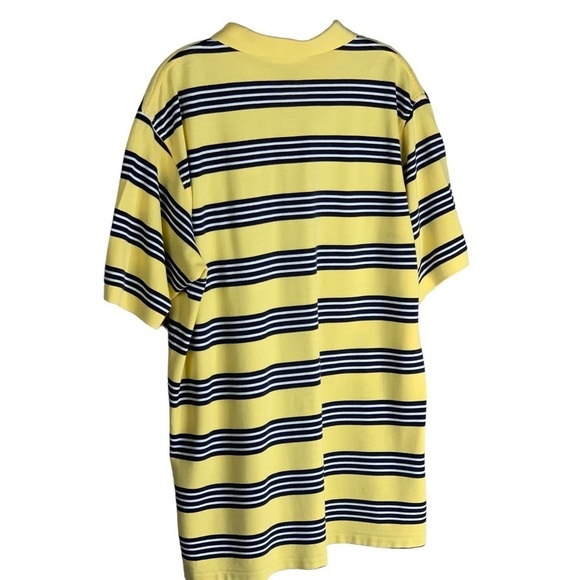 Daniel Cremieux Yellow with Thin Navy Stripes Polo Excellent Condition Sz Large - Picture 8 of 11
